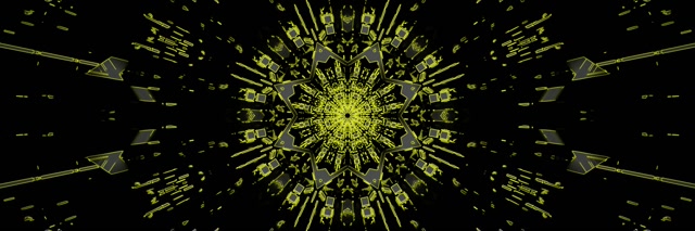 霓虹隧道蓝色万花筒爆发 VJ Loop 3:1 三倍宽屏 60fps 屏保