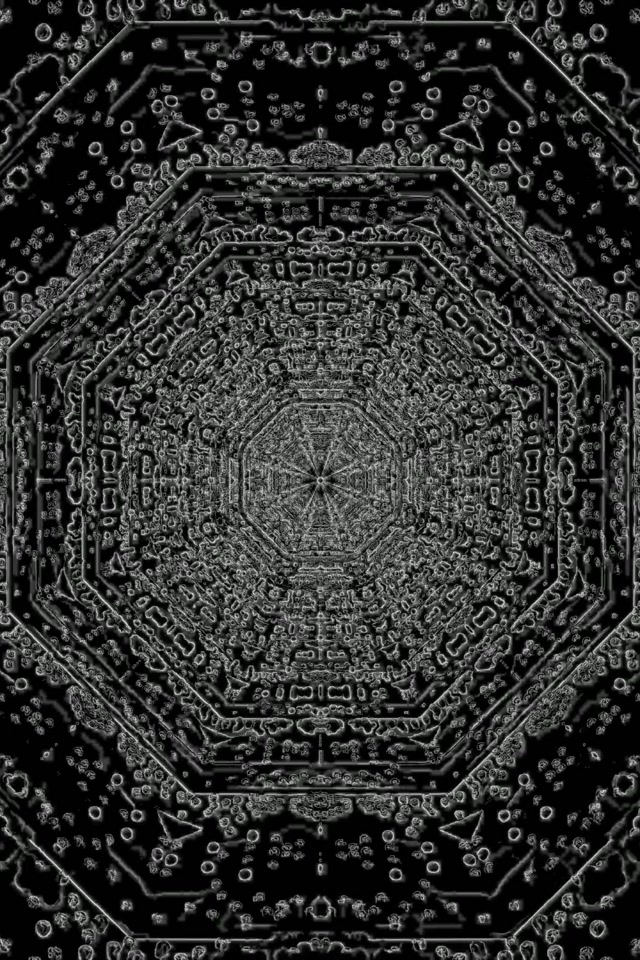 Dark Octagon Neon Tunnel Screensaver 60fps 2:3 Photo Portrait Vj Loop