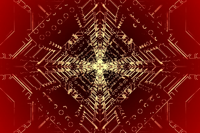 Golden Symmetrical Diamond Neon Tunnel VJ Loop 3:2 60fps Screensaver