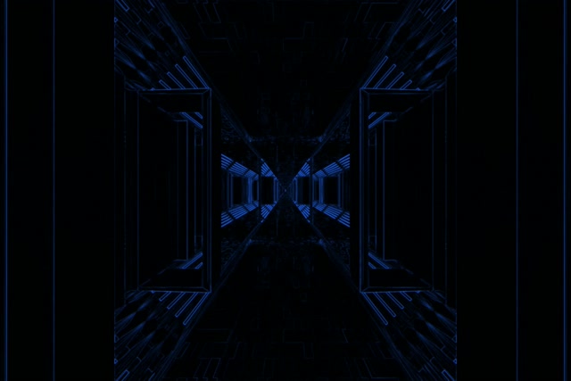 霓虹隧道蓝色网格 VJLoops 3:2 Surface 60fps 屏保