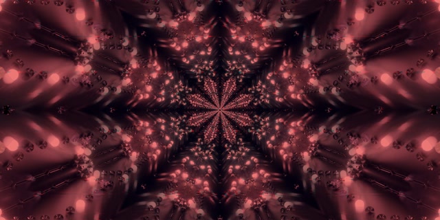Vj loop Neon Tunnel Dark Floral Kaleidoscope 2:1 Univisium 60fps Screensaver