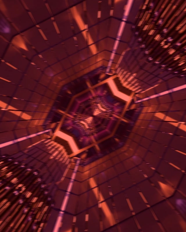 Neon Tunnel Hexagon Vortex VJ Loop 60fps 4:5 Instagram Screensaver