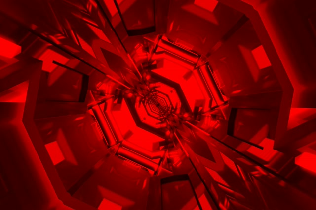 Red Neon Tunnel Spiral Hexagon Vj Loop 3:2 Surface 60fps Screensaver