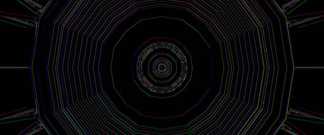 Neon Tunnel Spiraling Vortex VJ Loop 2.39:1 Cinemascope 60fps Screensaver