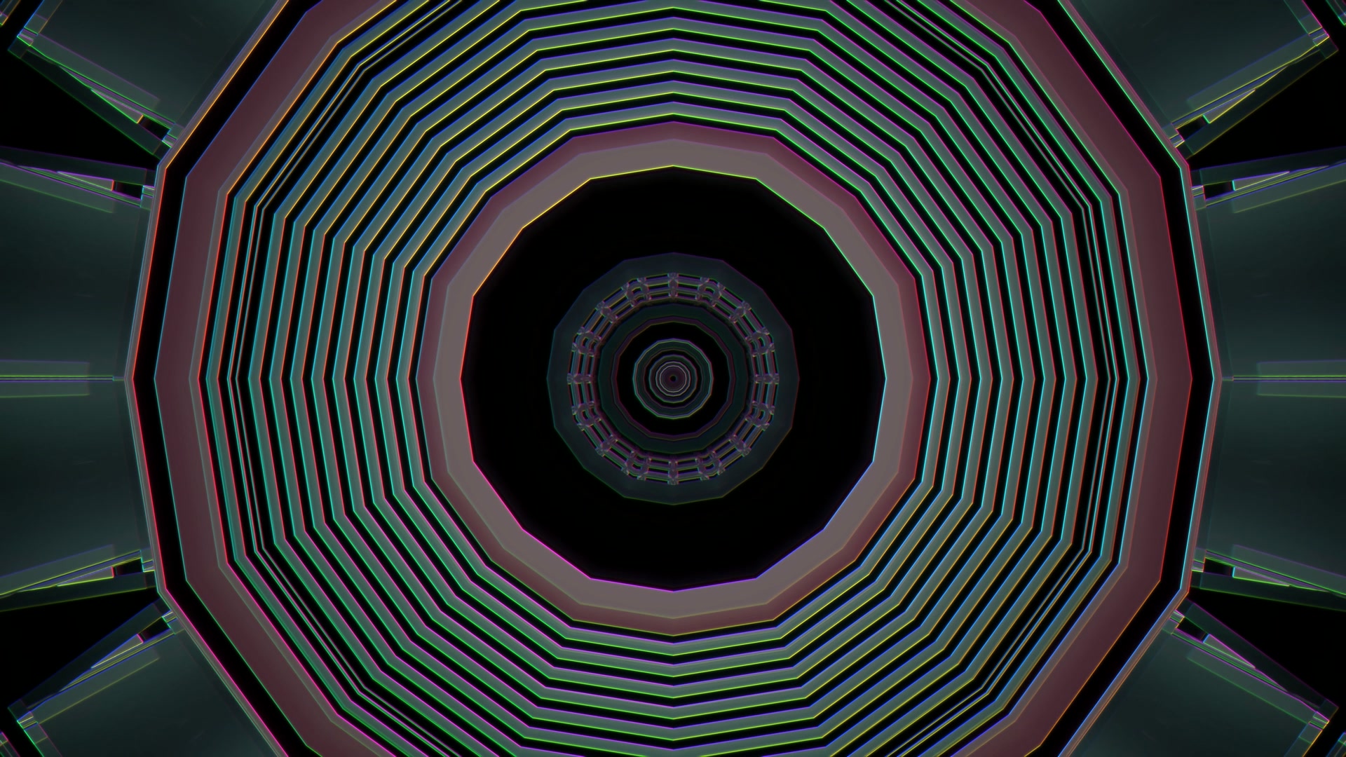 Neon Tunnel Screensaver 4K UHD 60fps VJ Loop Animation