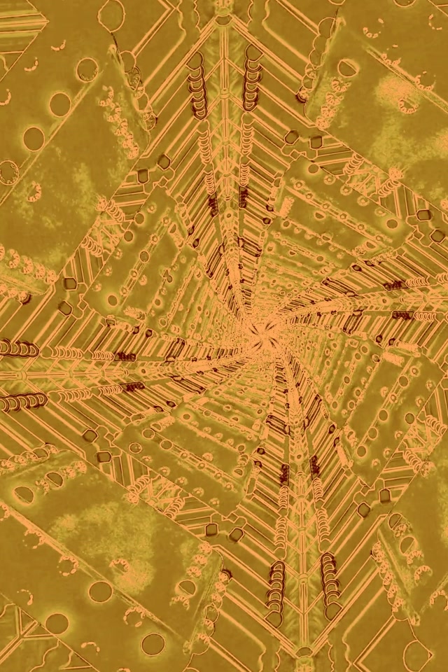 霓虹隧道金色电路万花筒 2:3照片竖屏 60fps 屏保 VJLoops