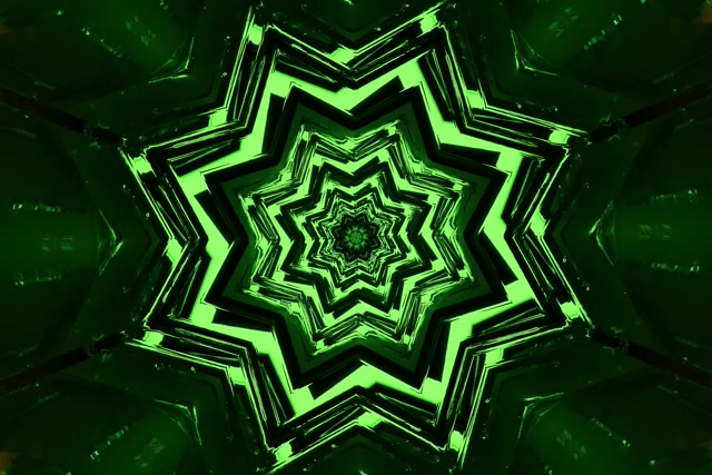 霓虹隧道绿色星形漩涡 VJLoops 3:2 Surface 60fps 屏保