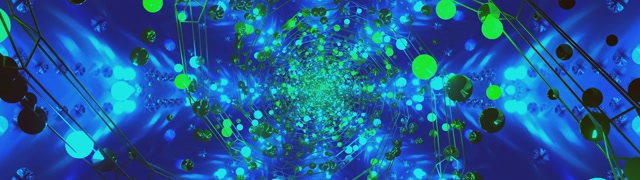 霓虹隧道蓝绿球体漩涡 VJ Loop 60fps 32:9 超宽屏屏保