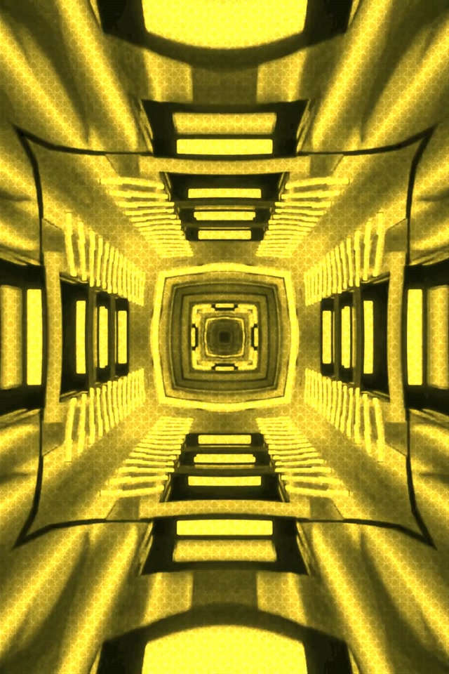 Neon Tunnel Yellow Kaleidoscope VJ Loop 2:3 Photo Portrait 60fps Screensaver