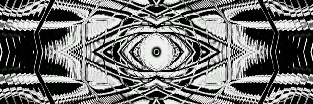 黑白霓虹隧道眼球屏保 3:1 三倍宽屏 60fps VJ Loop