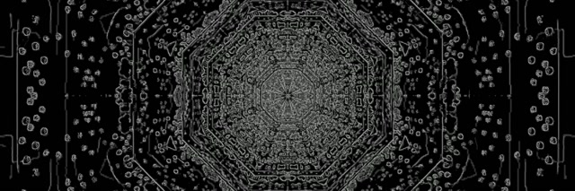 暗色霓虹隧道八角屏保 3:1 三倍宽屏 60fps VJLoops