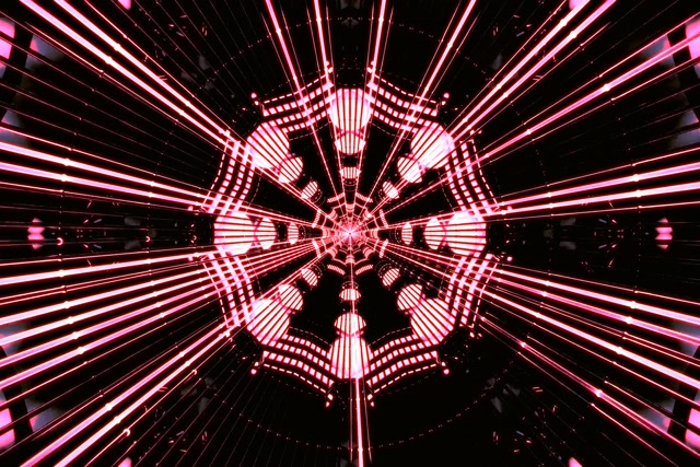 霓虹隧道八角形网格 VJ Loop 3:2 Surface 60fps 屏保粉红