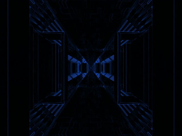 蓝色霓虹隧道 VJLoops 4:3 经典 60fps 屏保发光走廊