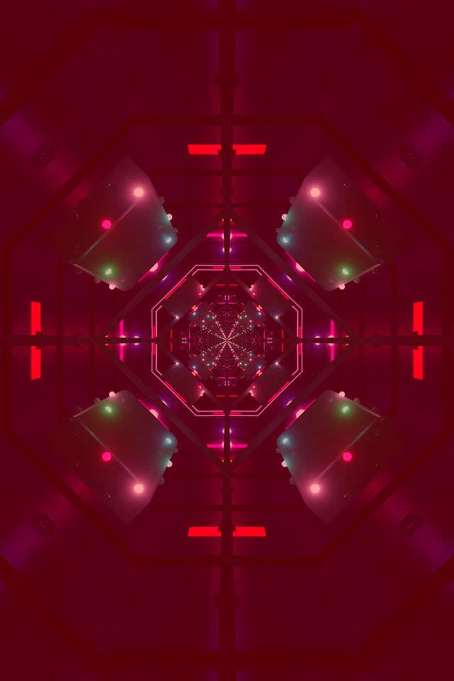 霓虹隧道八角形漩涡 VJ Loop 2:3 照片竖屏 60fps 屏保