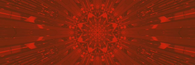 红色万花筒霓虹隧道VJLoops 3:1三倍宽屏60fps屏保