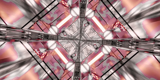 霓虹隧道红色钻石网格 VJ Loop 2:1 Univisium 60fps 屏保